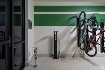 Bike storage with fix-it station